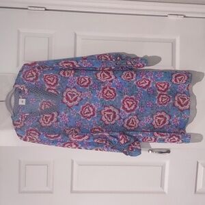 cabi 5612 PRIMROSE KNEE LENGTH CHIFFON DRESS Blue/Pink SIZE Medium MISSING TIE